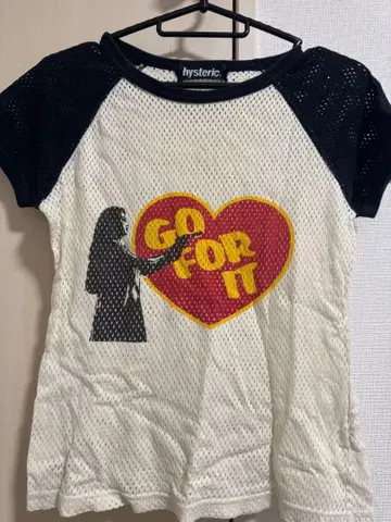 hysteric 메쉬 하트 프린트 T셔츠