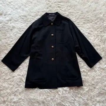 DAKS 여성용 울 코트 L 골드 버튼 네이비 아우터 겨울 의류