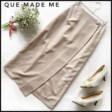 쿠메이드미 랩 스커트풍 롱 타이트 스커트 베이지 S