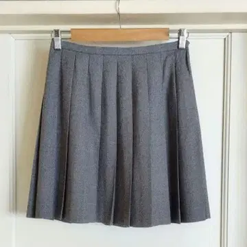 13호 무지 그레이 44.5cm 기장 스쿨 플리츠 스커트