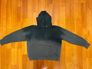 LES TIEN 그라데이션 블랙 후드 부착 맨투맨