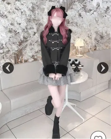 허니뮤우 michellMacaron 리본비트 후드 숏코트