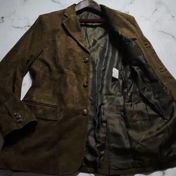 구하기 어려움 XL 상당 살바토레 페라가모 가죽 자켓 스웨이드