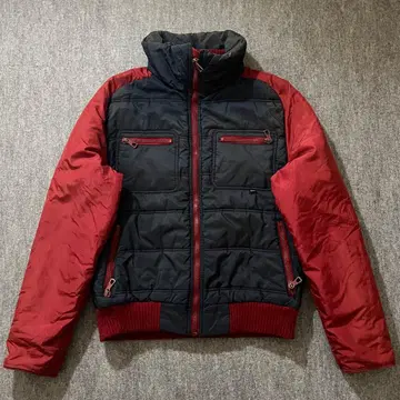 SERAC 세락 USA제 46 패딩 자켓 블랙 레드 배색