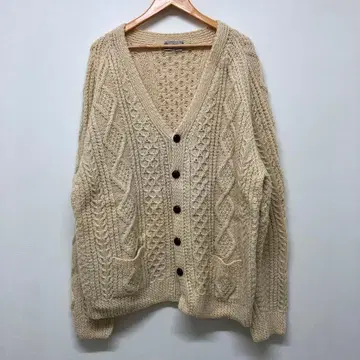 80s 아일랜드제 피셔맨 아란 가디건 유로 구제 의류
