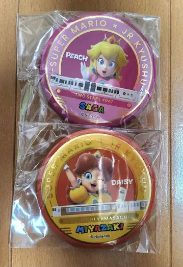 슈퍼 마리오 JR 규슈 캔뱃지 피치 데이지