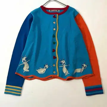 새상품급 알베로베로 돼지 모티브 버튼 가디건