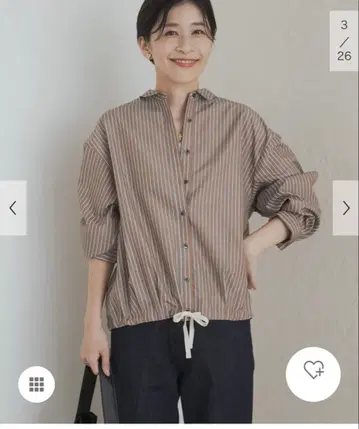 URBAN RESEARCH DOORS 스트라이프 드로스트 셔츠