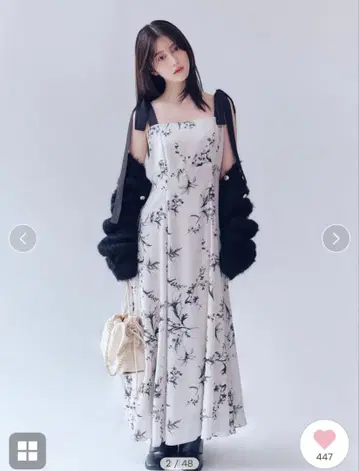 리본 디테일 플로럴 원피스