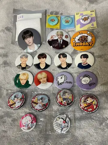 BTS 윤기 남준 호석 캔뱃지 bt21