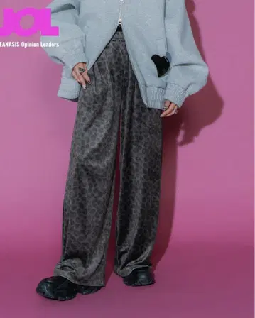 JEANASIS 레오파드 벨로아 팬츠