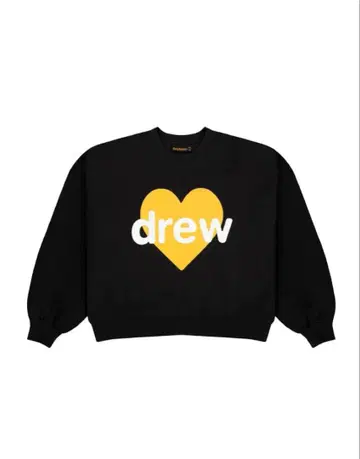 drew 하트 프린트 스웨트 셔츠 블랙