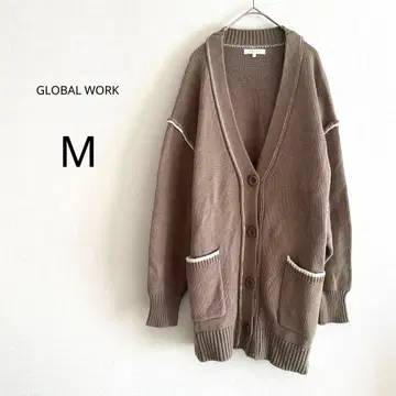 [ GLOBAL WORK ] 니트 가디건 아웃 링킹 브라운 M