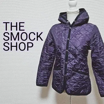 퍼플 퀼팅 자켓 후드 부착 S 사이즈