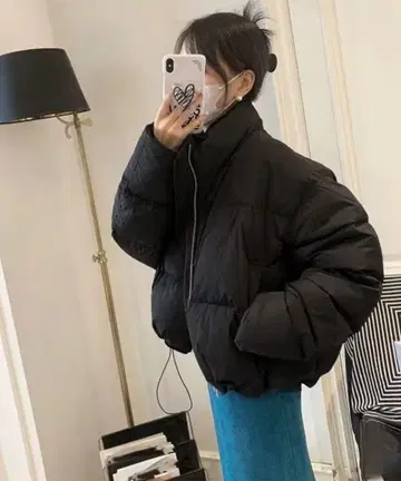 숏 기장 다운 자켓 L [블랙]