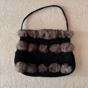 VICE VERSA 퍼 백 미니 백 퍼 니트 블랙 검정