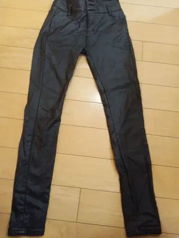 블랙 PU 가죽 팬츠