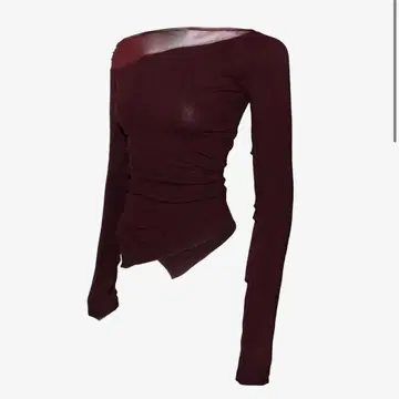 S sheer asymmetric tops theredthread