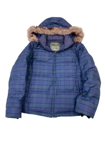 e350 에디 바우어 체크 무늬 다운 자켓 퍼 포함