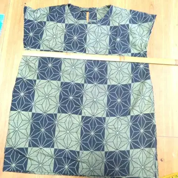 류고 패턴  기모노에서 민소매 튜닉 L 사이즈부터 2L 사이즈