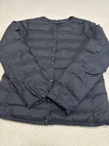 새상품급 무인양품 MUJI 다운 노카라 자켓 포켓터블 블랙 M