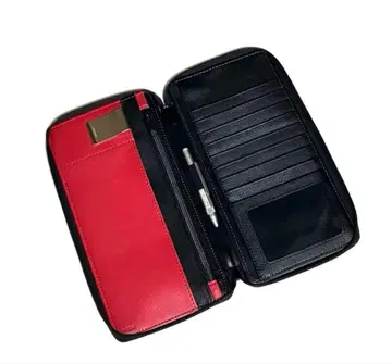 트로이카 안티스키밍 기능 부착 여권 케이스 다기능 볼펜 부속 블랙