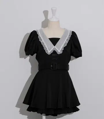 pium 프론트 리본 튤 칼라 셋업