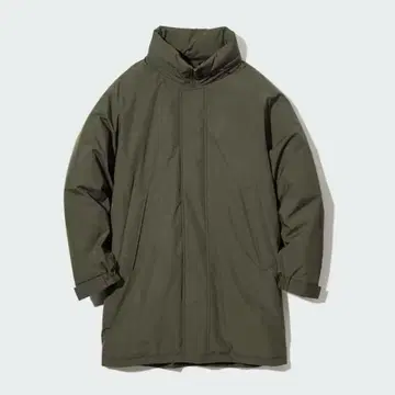 유니클로 방풍 패딩 코트 카키 M