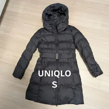 유니클로 UNIQLO 다운 코트 벨트 부착 후드 부착 A 라인 S