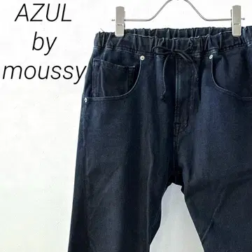 AZUL by moussy 이지 팬츠 데님 허리밴딩 포켓