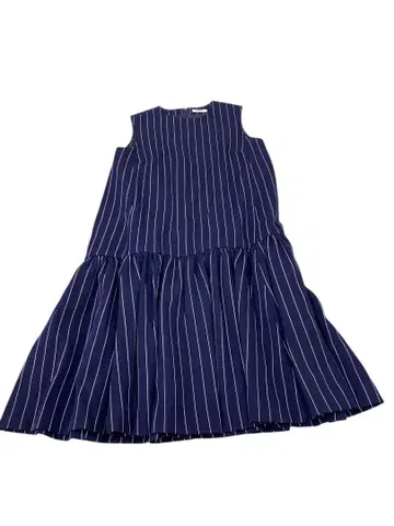 e351 가을/겨울 IENA 네이비 스트라이프 슬리브리스 원피스