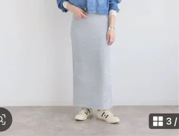 라메 니트 스커트 레사쥬