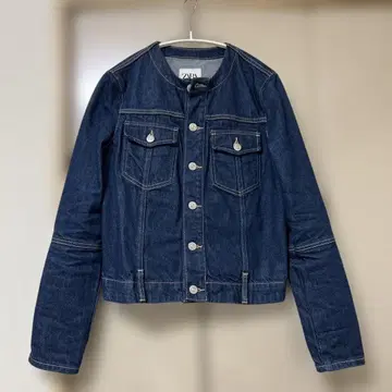 Zara 데님 자켓 둥근 카라 XS