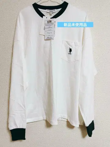 U.S. POLO ASSN. 긴팔 티셔츠 M 화이트/블랙