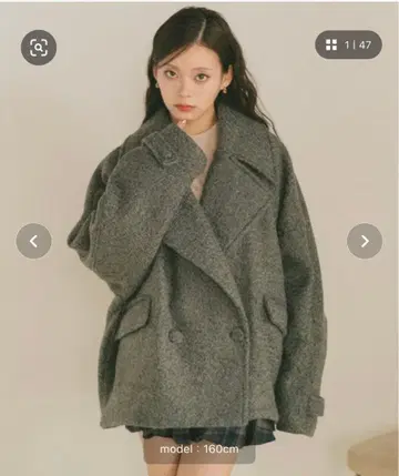 VANNIE U 부클 빅 칼라 코트 그레이 아우터 vannieu