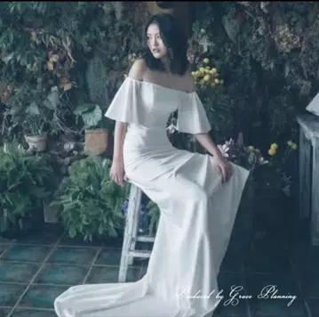 S 사이즈 오프숄더 머메이드 드레스 웨딩