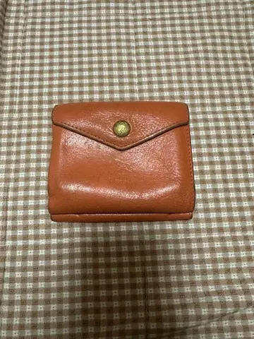 IL BISONTE 3단 폴더형 지갑 가마구치 천연 가죽 카멜 이탈리아제