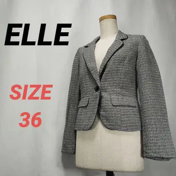 ELLE 엘르 테일러드 자켓 트위드 라메 여성용 포멀 36