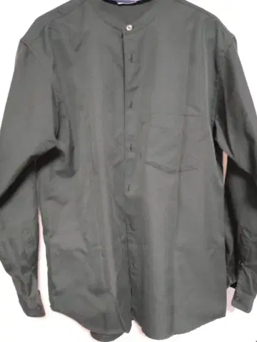 URBAN RESEARCH DOORS 다크 그린 밴드 카라 긴팔 셔츠