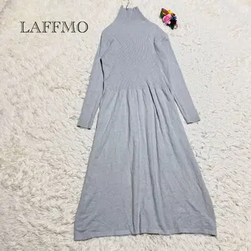 라프모 리브 니트 하이넥 원피스 롱 기장 그레이 F 사이즈