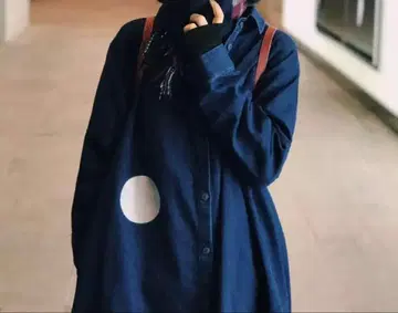 구제 의류 데님 원피스 셔츠 원피스 프리 사이즈 도트