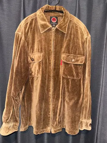 LUCKY STRIKE 벨로아 집업 자켓 브라운 구제 의류