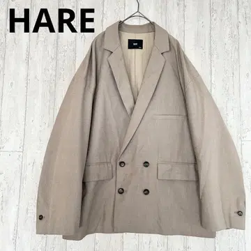 하레 더블 브레스트 자켓 S 와이드 슬리브 빅 실루엣 베이지