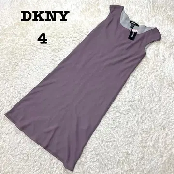 [ 택 포함 새상품 ] DKNY 실크 원피스 롱 슬리브리스 무지 심플