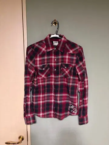 할리 데이비슨 긴팔 셔츠 S 빨검 체크