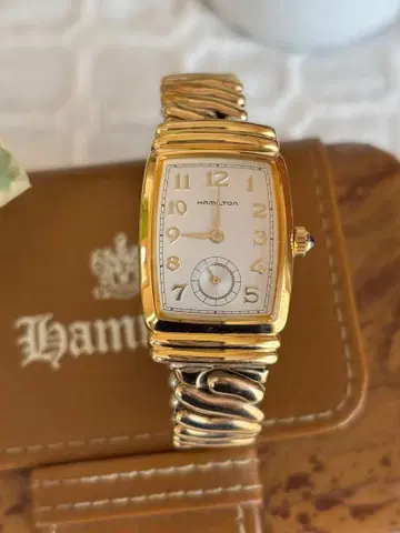 해밀턴 손목시계 직사각형 골드 아르데코 정크 현 상태품