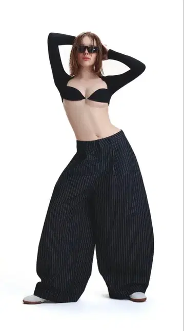 PUSH PUSH 스트라이프 와이드 팬츠