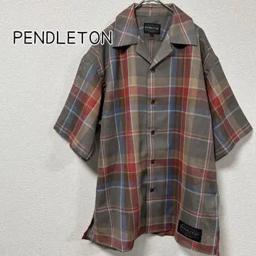 [새상품급] PENDLETON 반팔 셔츠 체크 무늬 M 오버 사이즈