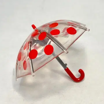 가챠 ?!!! 시리즈 비닐 우산 도트 빨간색 미니어처 피규어