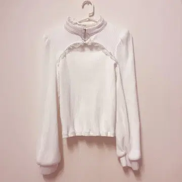 MA*RS 하트 ZIP 골지 상의 화이트